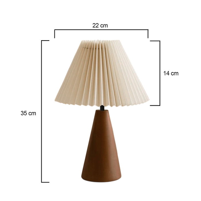 Opviq Lámpara de Mesa de Madera Crema y Nogal
